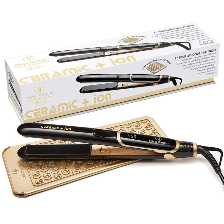 Olivia Garden Ceramic + Ion Pro Flat Iron - Dual Voltage, 11 Temps,...