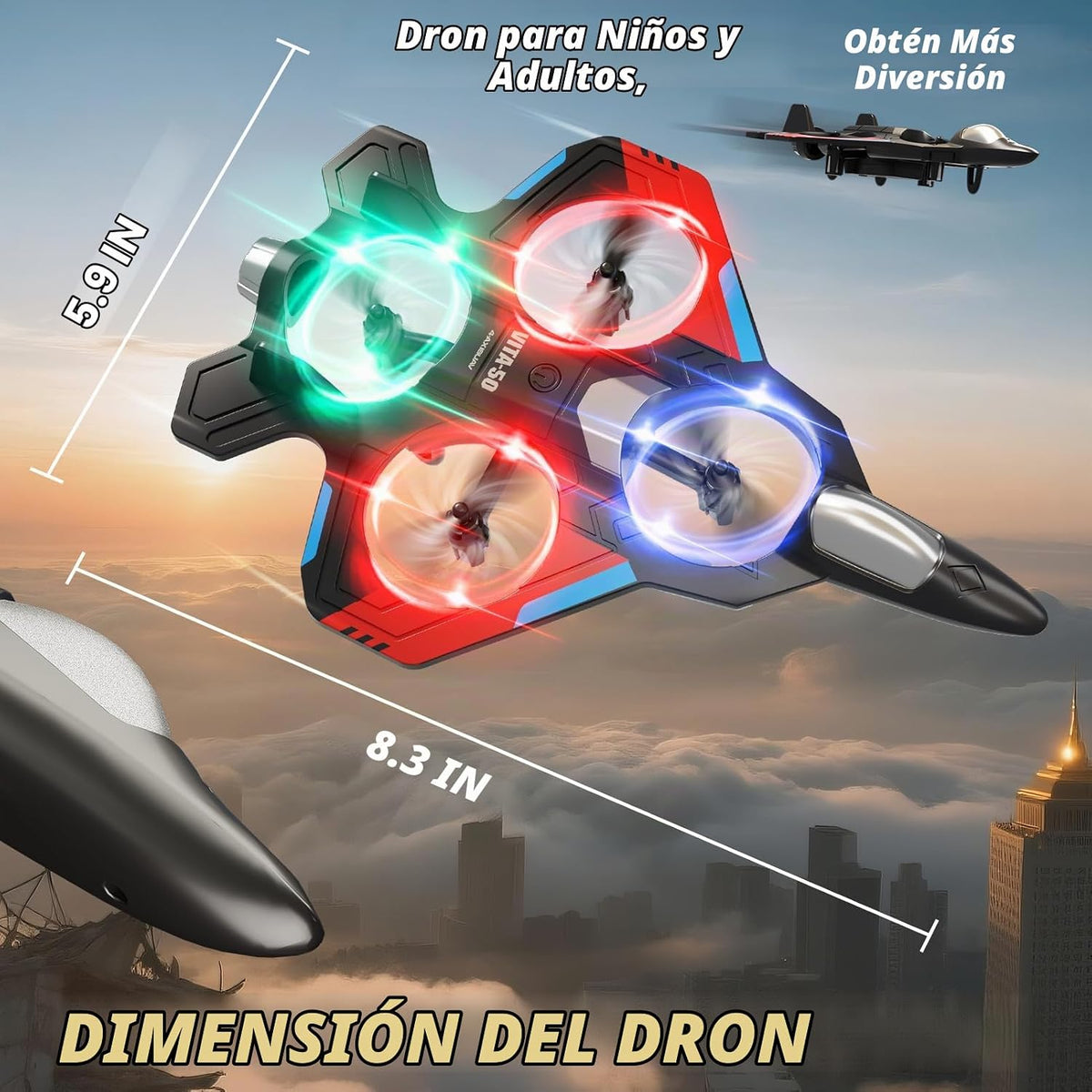 4DRC Aviones RC con control remoto para niños, aviones de control remoto de espuma para niños, adultos principiantes, helicópteros de combate a control remoto para niños y adultos, giro de 360° fácil