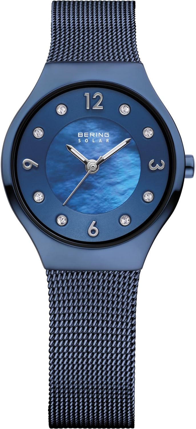 Bering Reloj Mujer Movimiento Solar - Colección Solar con Acero Inoxidable y Cristal de Zafiro 14427-XXX