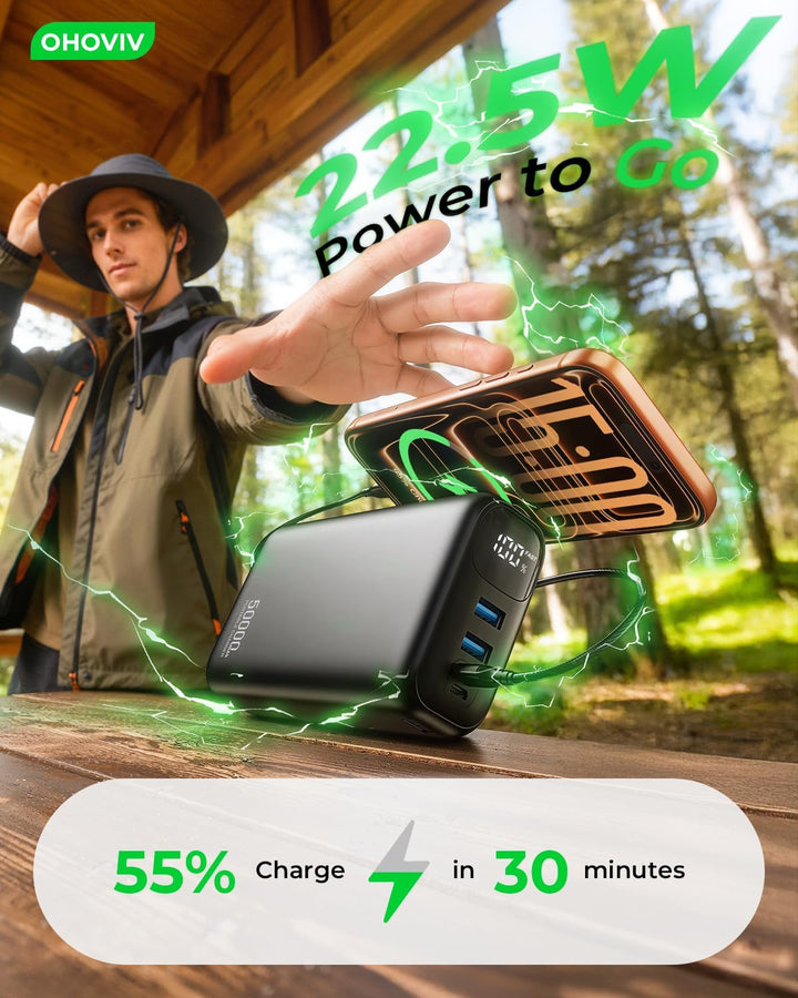 OHOVIV Cargador Portátil 50000mAh Banco de Energía - Carga Rápida 2...