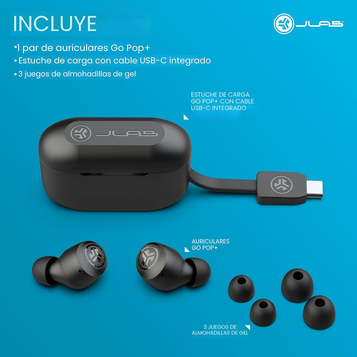 JLab Go Air Pop+ Auriculares Verdaderamente Inalámbricos, Auricular...