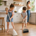 Juego de limpieza de dinosaurios para niños pequeños con escoba y trapeador para niños, juguete de limpieza de juego de simulación – 8 piezas de dinosaurios en aerosol y soporte de almacenamiento