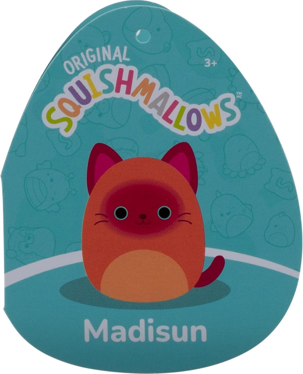 Squishmallows Madisun el gato siamés naranja y granate original de 20 pulgadas - Peluche oficial de Jazwares (Jumbo)