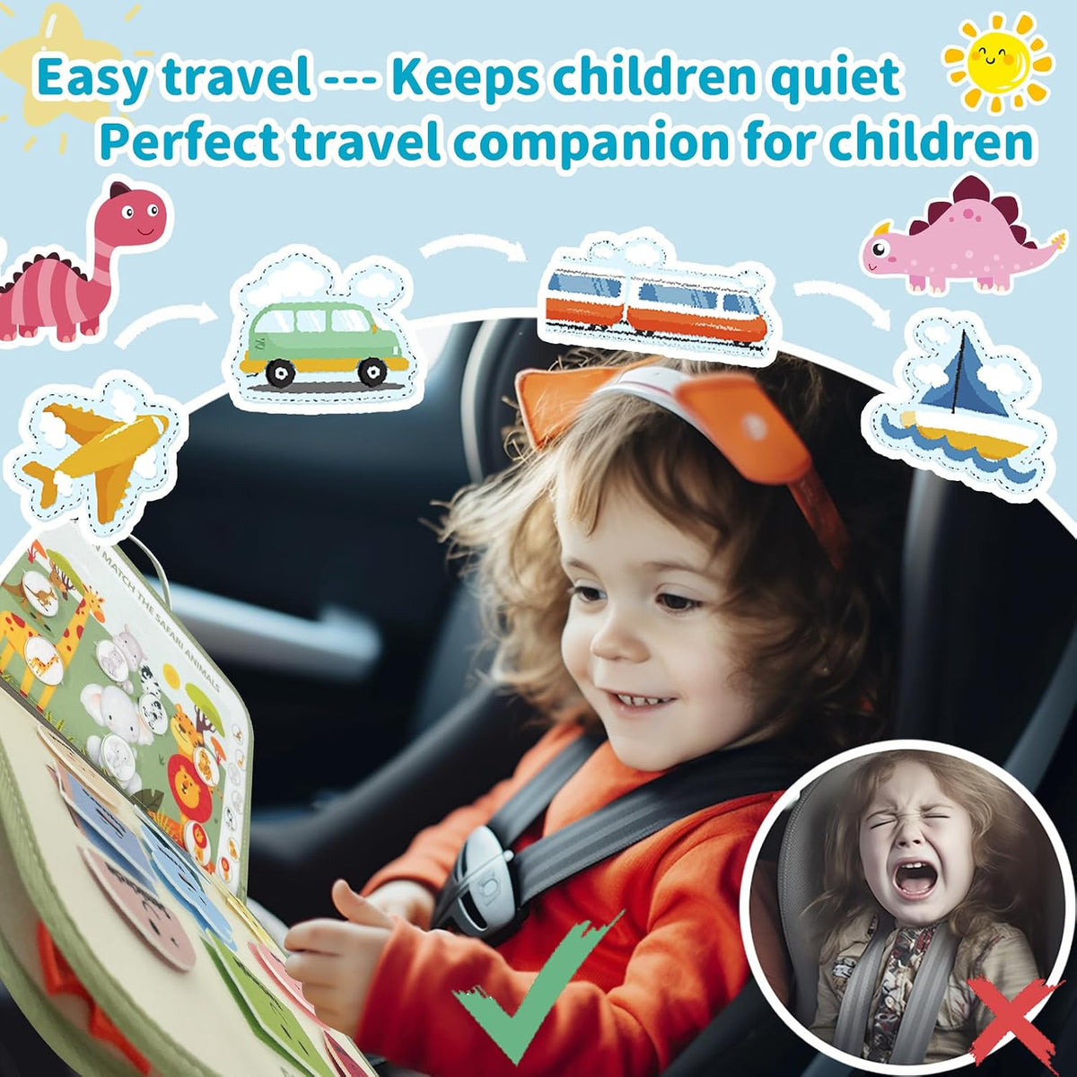 Juguete de viaje Montessori para niños pequeños
