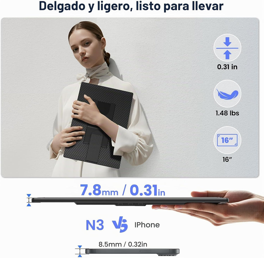Rizpak - Extensor de pantalla para portátil de 16 pulgadas, monitor...
