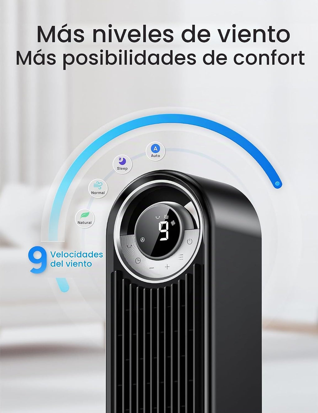 Dreo - Ventilador de torre para dormitorio, ventilador de piso osci...