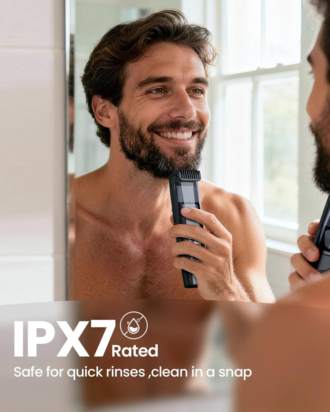 TEPOTZ Recortadora de barba para hombres, rueda de cuchilla ajustab...