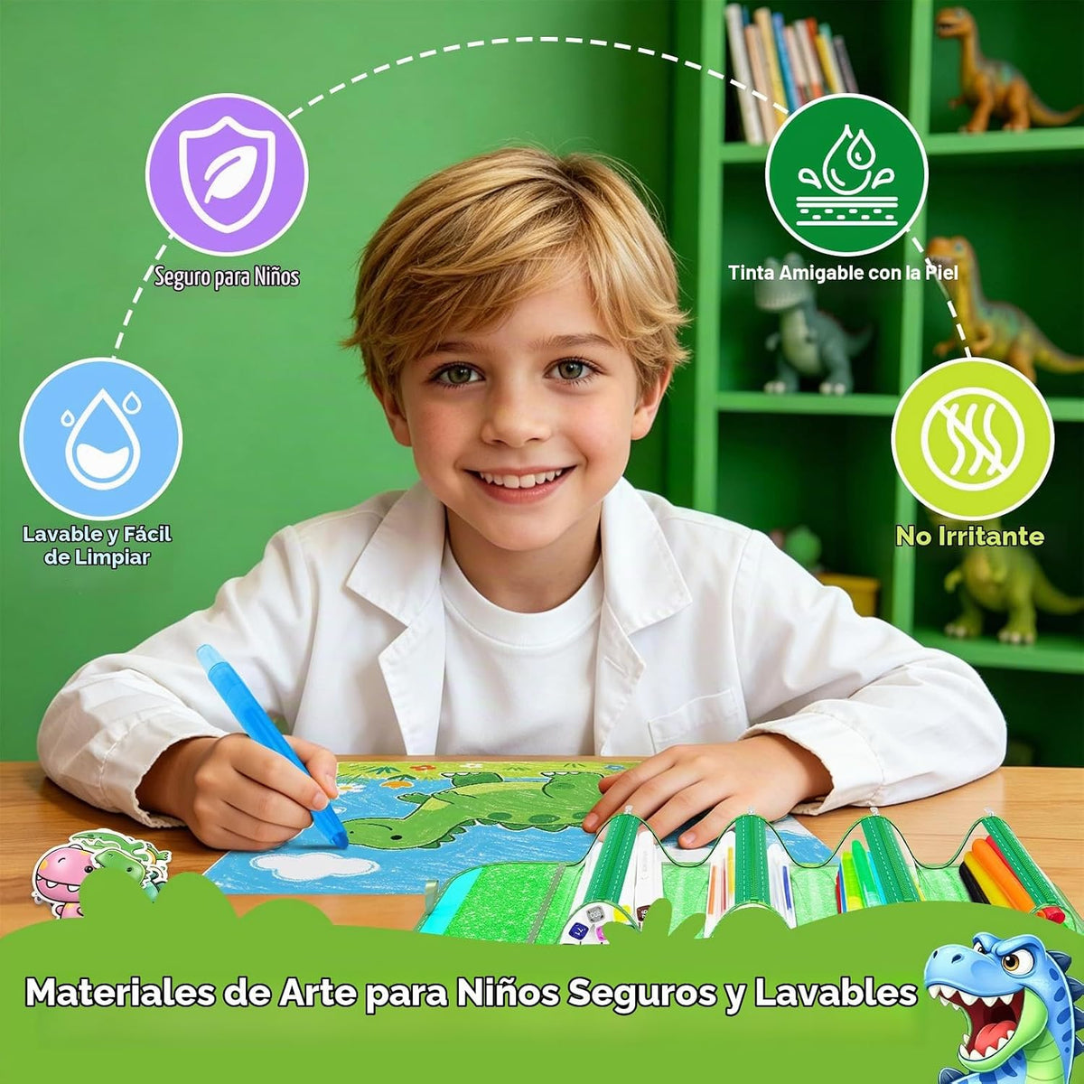 DreamyCandy Juego de 72 marcadores lavables para niños de 4 a 8 años, juego