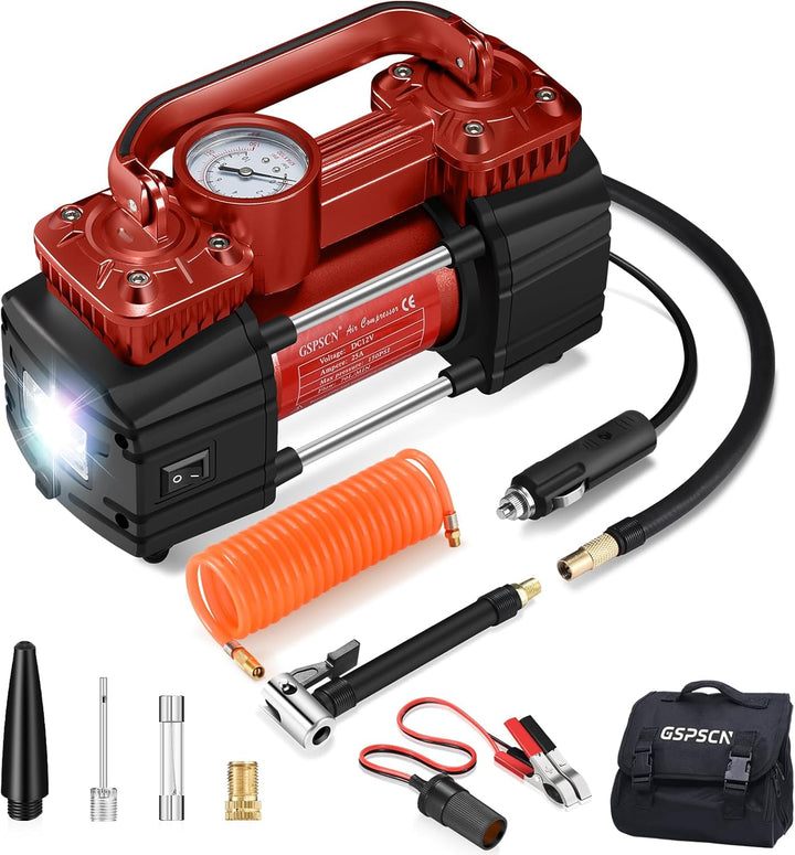 GSPSCN Compresor de aire de doble cilindro CC de 12 V para automóvi...