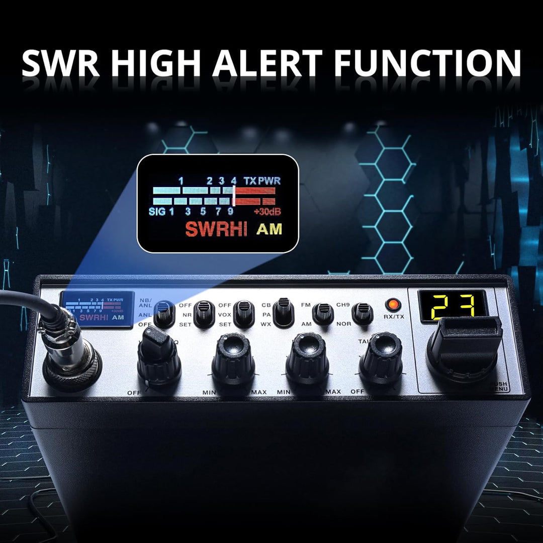 Radioddity Radio CB-900 PRO CB radio móvil AM/FM con NOAA