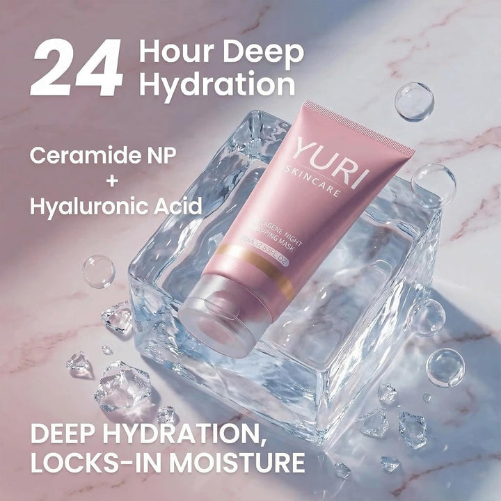 Yuri Skincare Máscara de colágeno, máscara de envoltura nocturna de...