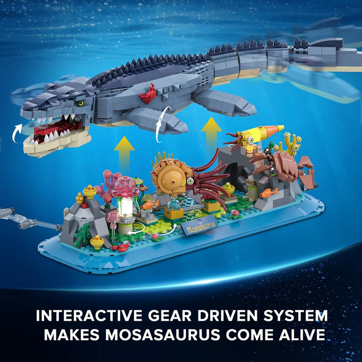 Mosasaurus - Juego de construcción con luz LED 1219 piezas