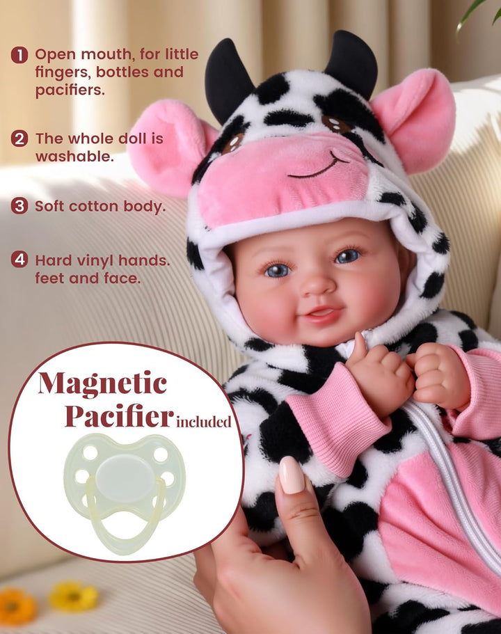 BABESIDE Muñeca de bebé niña - Muñeca de bebé realista de cuerpo su...