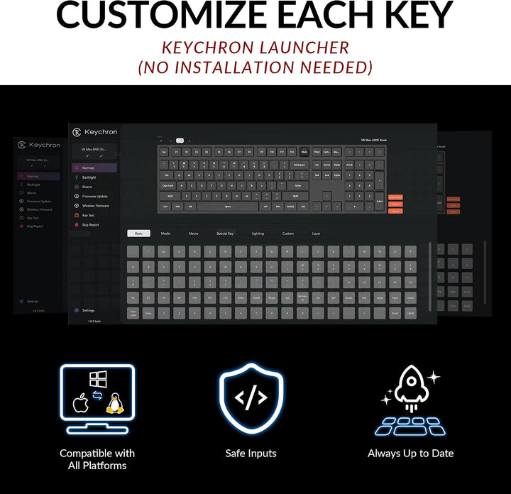 Keychron V6 Max - Teclado mecánico inalámbrico personalizado, Bluet...
