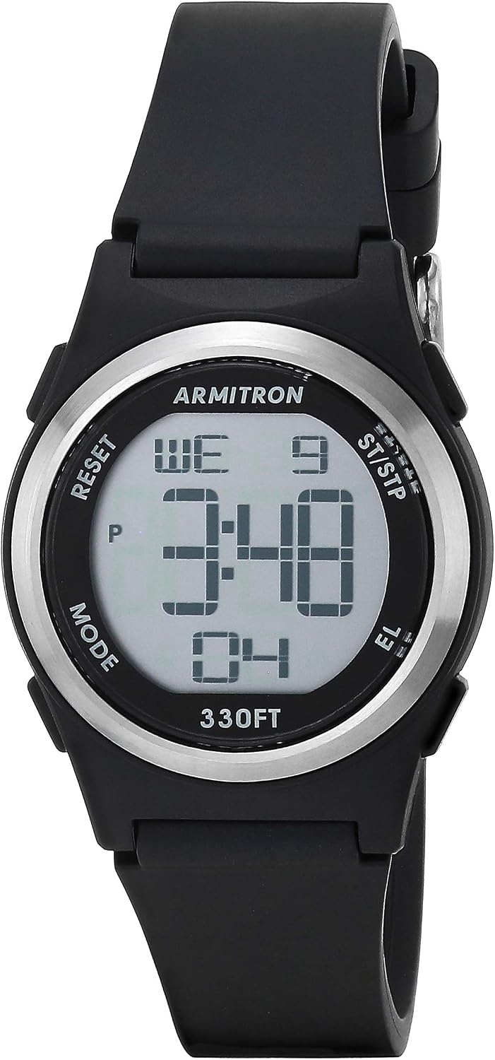 Armitron Reloj deportivo con cronógrafo digital para mujer, correa de resina, 45-7102