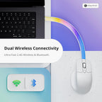 Keychron Ratón inalámbrico para juegos M6 8K, 2.4G/Bluetooth/cableado, sensor PixArt 3950, sondeo de 8000Hz, clics silenciosos, 5 perfiles de memoria integrados para Plug & Play, programable para Mac