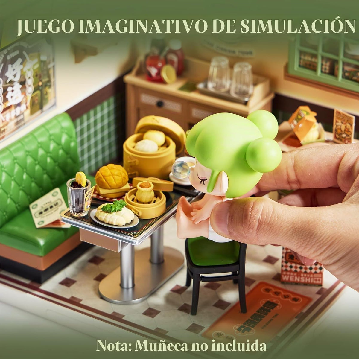 Rolife Super Creator - Juego de construcción de casas de plástico en miniatura con LED, adecuado para figuras pequeñas, juguetes de construcción, kit de diorama, regalos para adolescentes y adultos (Hong Kong Bites Cafe)
