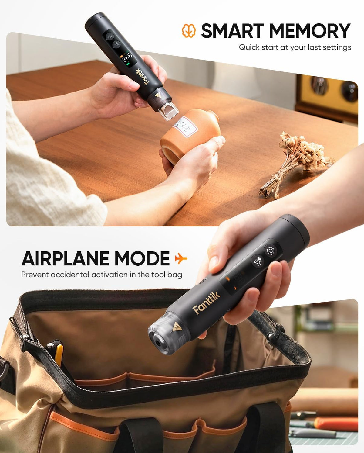 Fanttik H3 Master Herramienta Caliente Inalámbrica Mini Calentador de Aire para Impresión 3D, Pistola de Aire Caliente