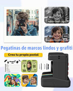 Cámara Instantánea para Niños, Cámara Infantil de Doble Lente con Pantalla de 2.4 Pulgadas, Regalos de Navidad y Cumpleaños para Niñas de 3-12 Años, Juguete Portátil para Niños y Niñas de 3 4 5 6 7 8 9 10 Años (Negro)