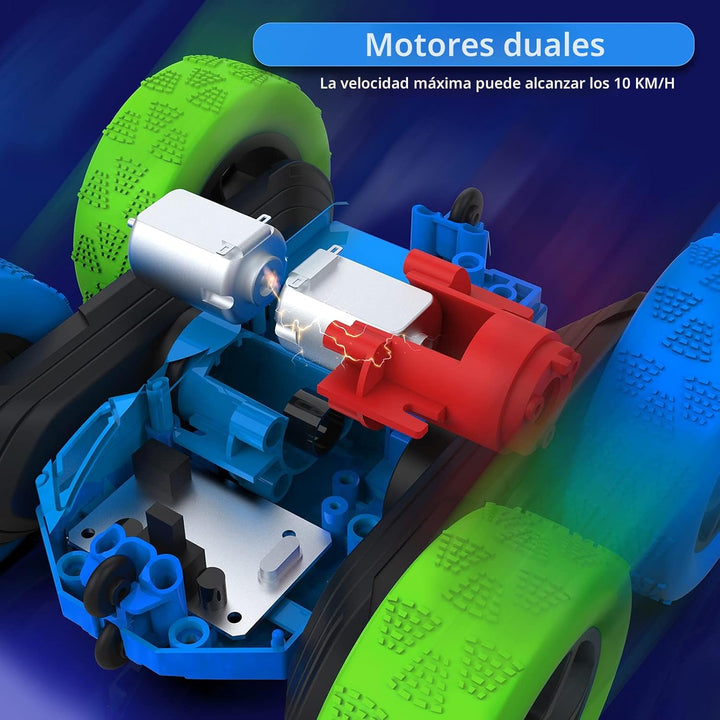Coche de control remoto para niños de 6 a 12 años, doble cara girat...