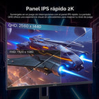 KTC Monitor para juegos QHD de 27 pulgadas 220Hz, IPS rápido 2K con