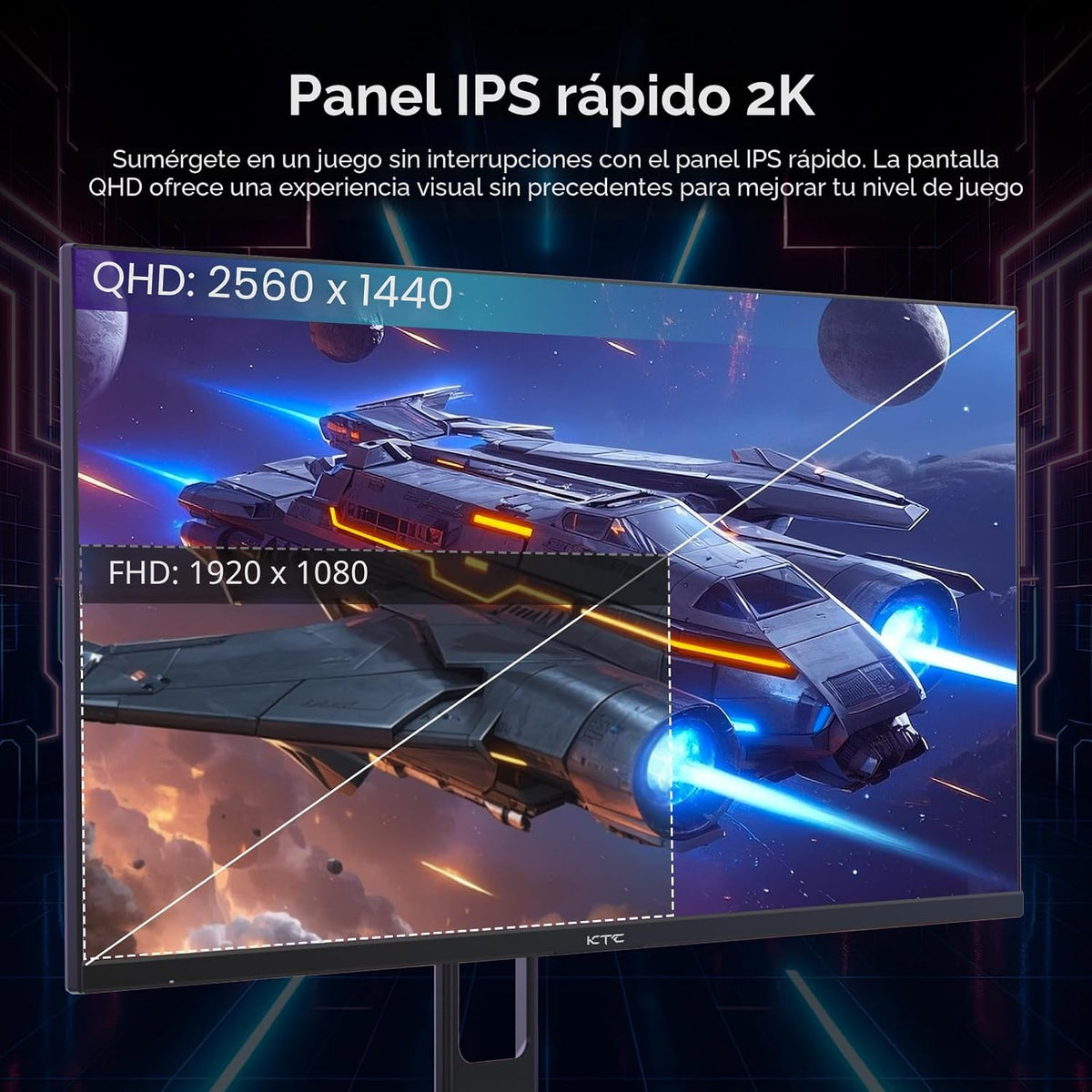 KTC Monitor para juegos QHD de 27 pulgadas 220Hz, IPS rápido 2K con