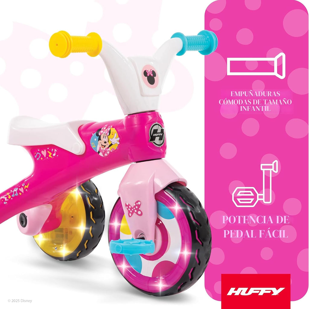 Huffy Disney Minnie Mouse - Triciclo de luz con ruedas LED, a partir de 1.5 años