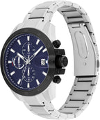 Reloj para hombre Tommy Hilfiger Dynamic – Cuarzo multifunción, caja de acero inoxidable, esfera con grabado radial y subesferas con textura CD, índices cónicos, ventana de fecha ampliada – Regalo para él