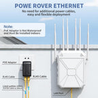 AX3000 Extensor WiFi para exteriores, doble banda 5G+2.4G Extensor de largo alcance para exteriores con POE, punto de acceso inalámbrico Wi-Fi 6, repetidor inalámbrico al aire libre