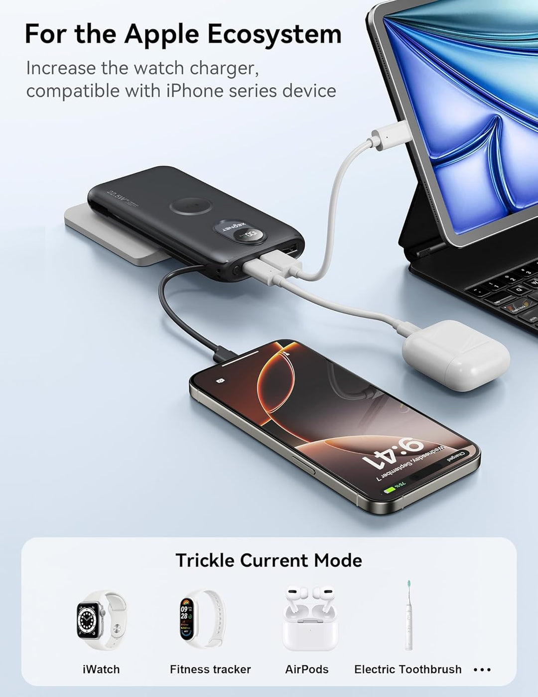 Portable Charger, 10000mAh 22.5W Power Bank Fast Charging with Buil...