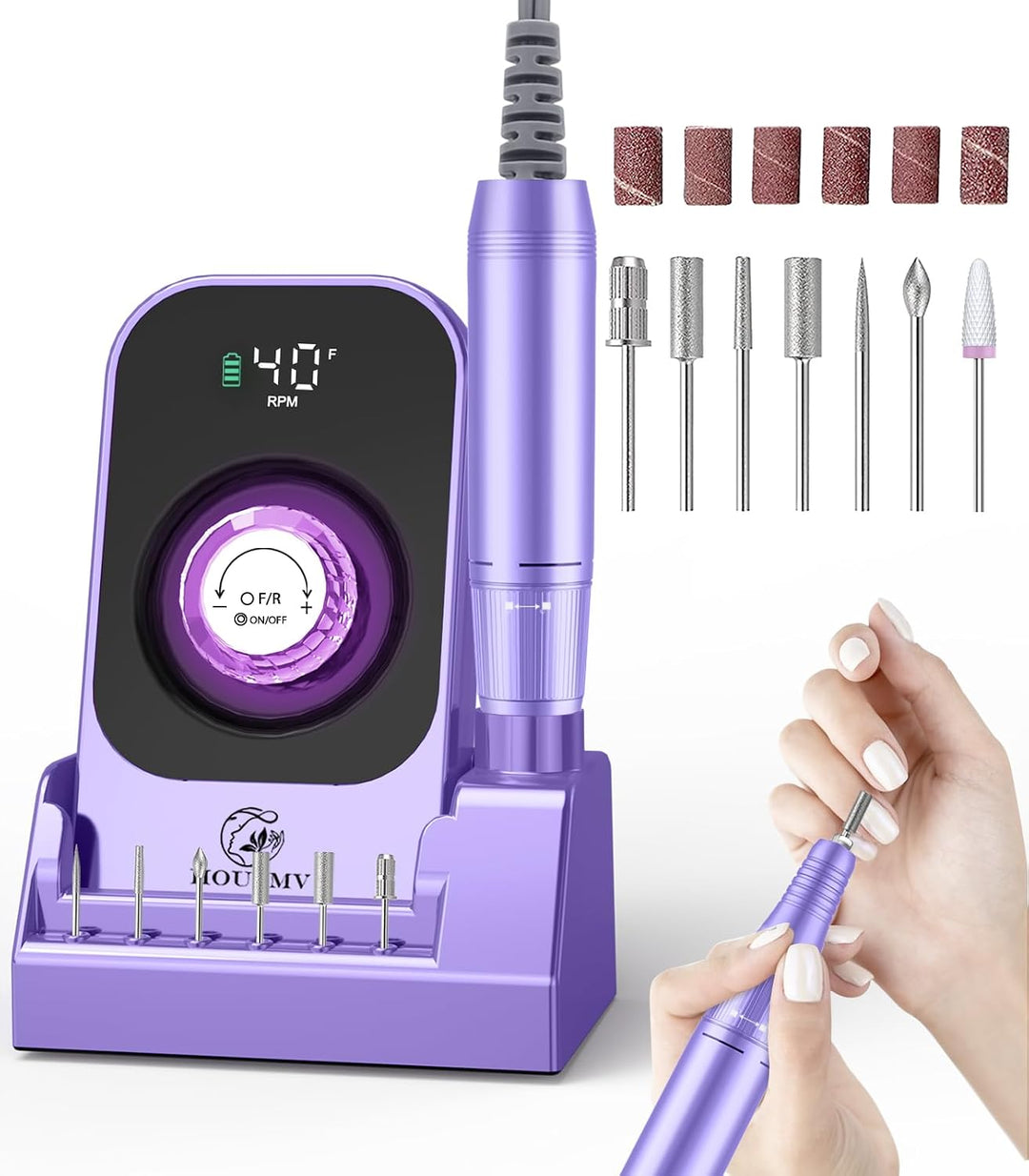 Máquina de taladro de uñas eléctrica portátil: Lima de uñas profesi...
