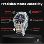 Reloj Smith & Wesson Emissary Swiss Tritium H3 para hombre, caja y correa de acero inoxidable, bisel giratorio, relojes militares duraderos para hombre, 44mm, relojes analógicos para hombre, reloj de