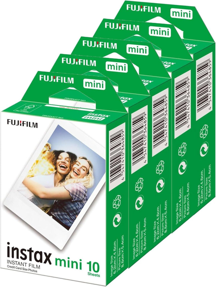 Fujifilm Mini Película Instantánea, 10 Hojas × 5 Paquetes (Total 50...