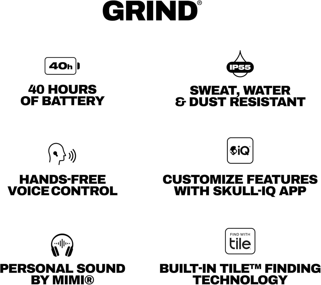 Auriculares Skullcandy Grind inalámbricos, auriculares Bluetooth, h...