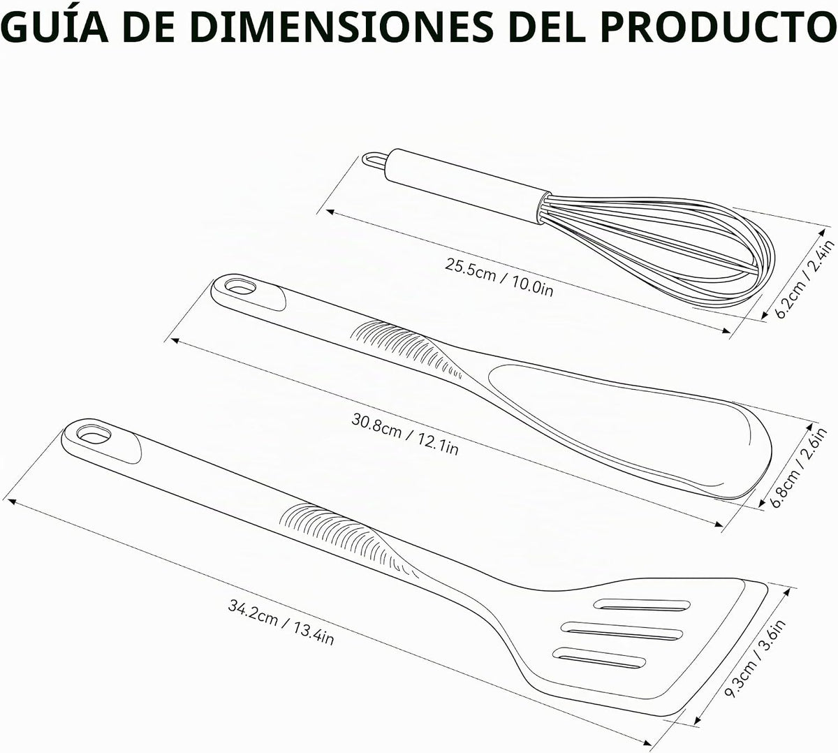 Juego de utensilios de cocina de silicona - 315°C resistente al calor, juego de utensilios de cocina antiadherentes con espátulas, cucharas, batidor, pinzas, sin BPA, apto para lavavajillas, negro