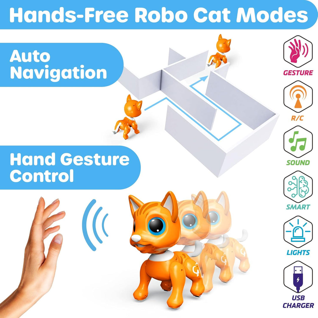 Power Your Fun, Robo Pets - Juguete de gato para niñas y niños, rob...