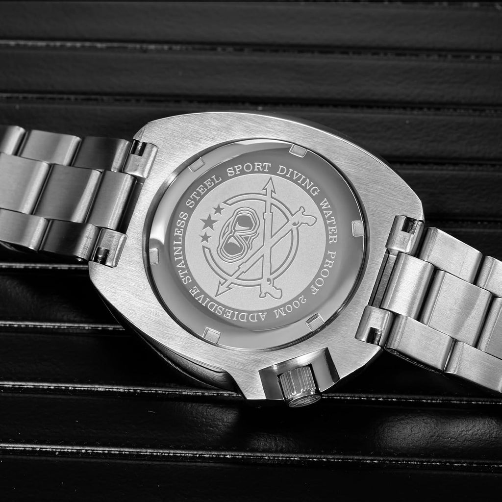 ADDIESDIVE Relojes de cuarzo para buceo, zafiro sintético, 200 M, impermeable, bisel de cerámica, luminoso, de acero inoxidable, reloj grande para hombre