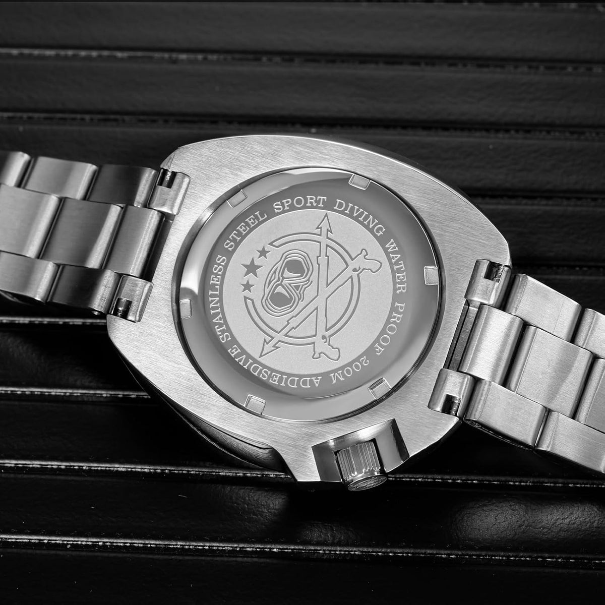 ADDIESDIVE Relojes de cuarzo para buceo, zafiro sintético, 200 M, impermeable, bisel de cerámica, luminoso, de acero inoxidable, reloj grande para hombre