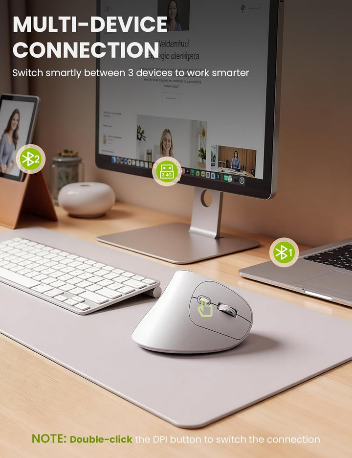 SABLUTE MAM51 Ratón ergonómico inalámbrico con rueda de desplazamie...