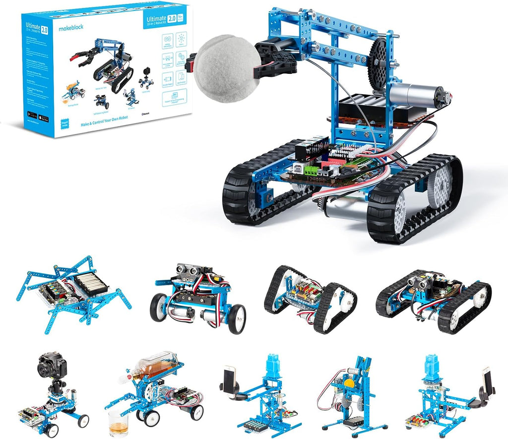 Bricolaje Makeblock, kit de robot calidad premium, 10-en-1 robot, educación, Scratch 2.0, Robot programable para que los niños aprendan codificación, robótica y electrónica