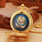 Reloj de bolsillo mecánico para hombre, esfera de número romano, diseño de fase lunar