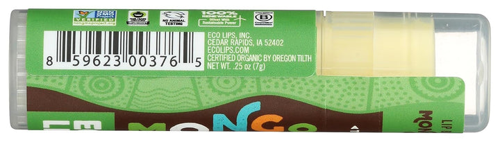 Eco Lips, Bálsamo labial Mongo Kiss Menta Orgánico, 0.25 onzas