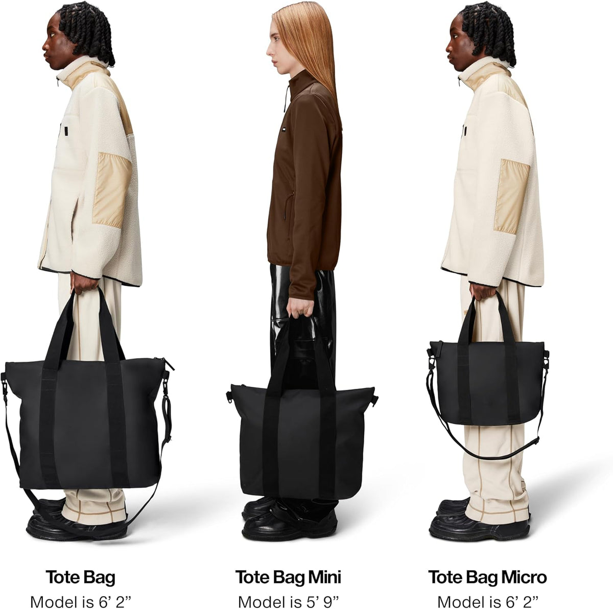 RAINS Bolso tote - Bolso impermeable con cremallera para viaje y trabajo
