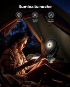 Koonie Ventilador portátil con clip de 10000 mAh con linterna LED y...