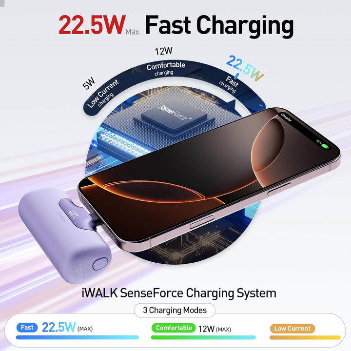 iWALK Cargador portátil de 5500 mAh Banco de energía pequeño de pró...