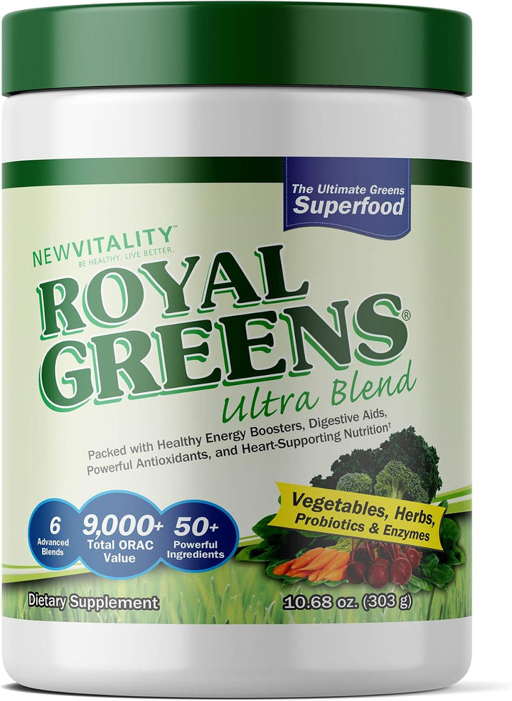 New Vitality Royal Greens Ultra Superfood | Polvo vegetal saludable...