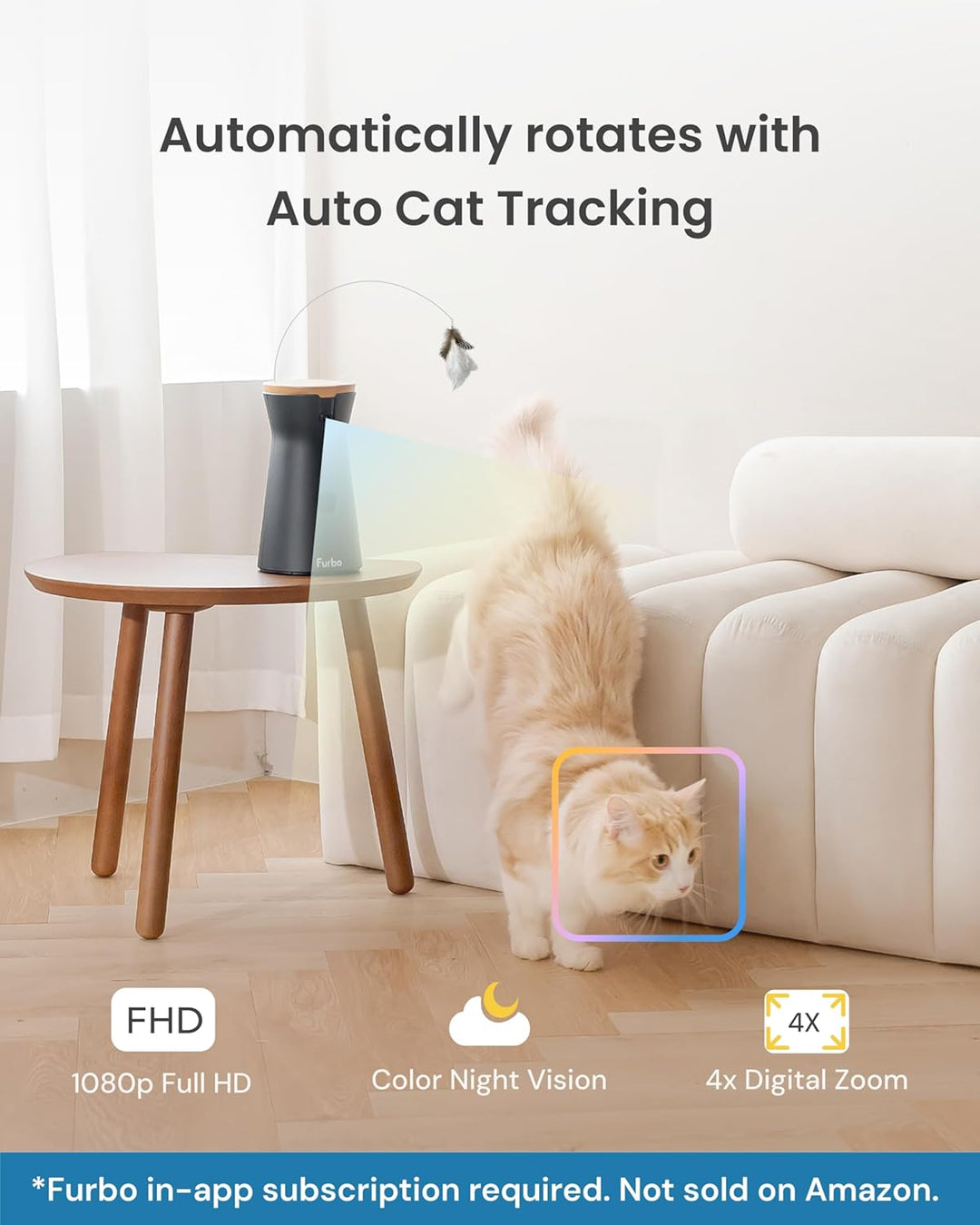 Furbo Cámara para gatos de 360° [requiere suscripción] Desbloqueo c...
