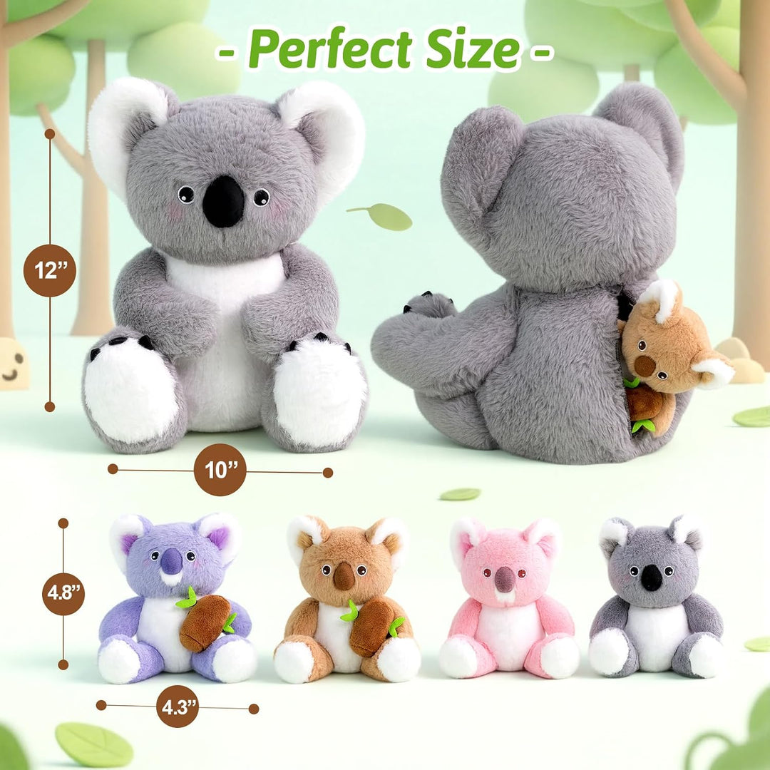 OUOZZZ Koala - Animal de peluche con bebés en el interior, juguete...