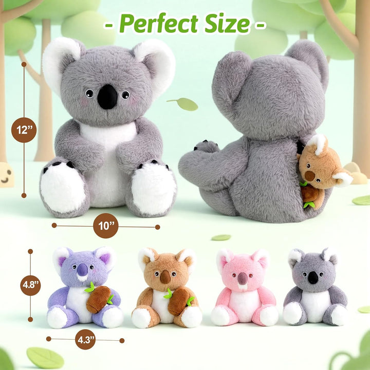 OUOZZZ Koala - Animal de peluche con bebés en el interior, juguete...