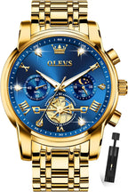 OLEVS Relojes para hombres Luxurious vestimenta acero inoxidable resistente al agua cronógrafo